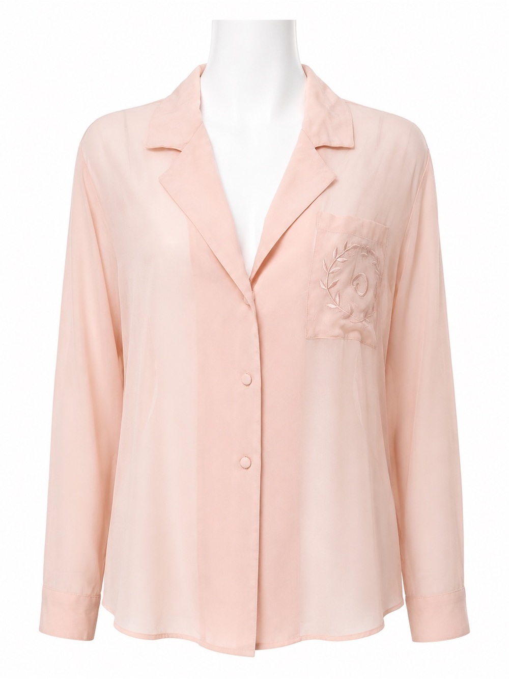 Oscar de la Renta Expressions 100% Silk Peach Blouse 8